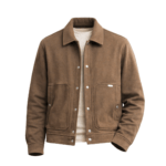 Men’s Brown Snap Button Jacket