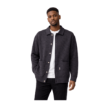 Men’s Dark Grey Casual Button-Front Jacket